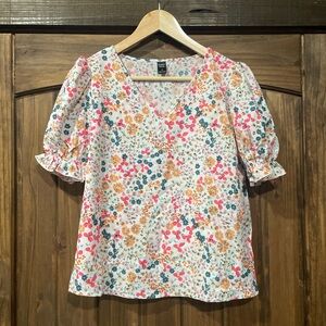 Floral Puff Sleeve Blouse